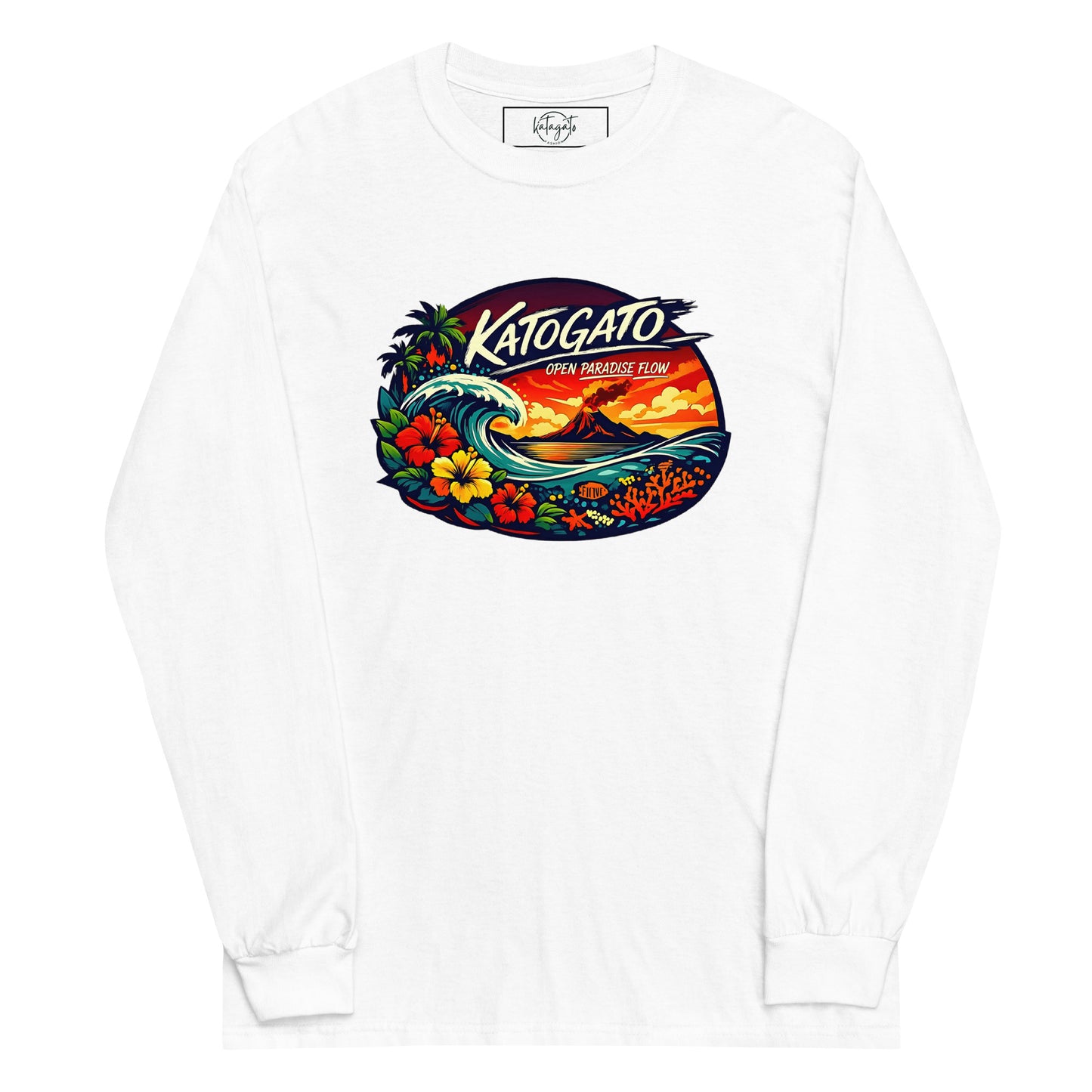 KATOGATO „Reef Bloom Cascade“ Men’s Long Sleeve Shirt