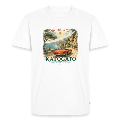 KATOGATO Herren Premium T-Shirt „Riviera Glide“ - Weiß