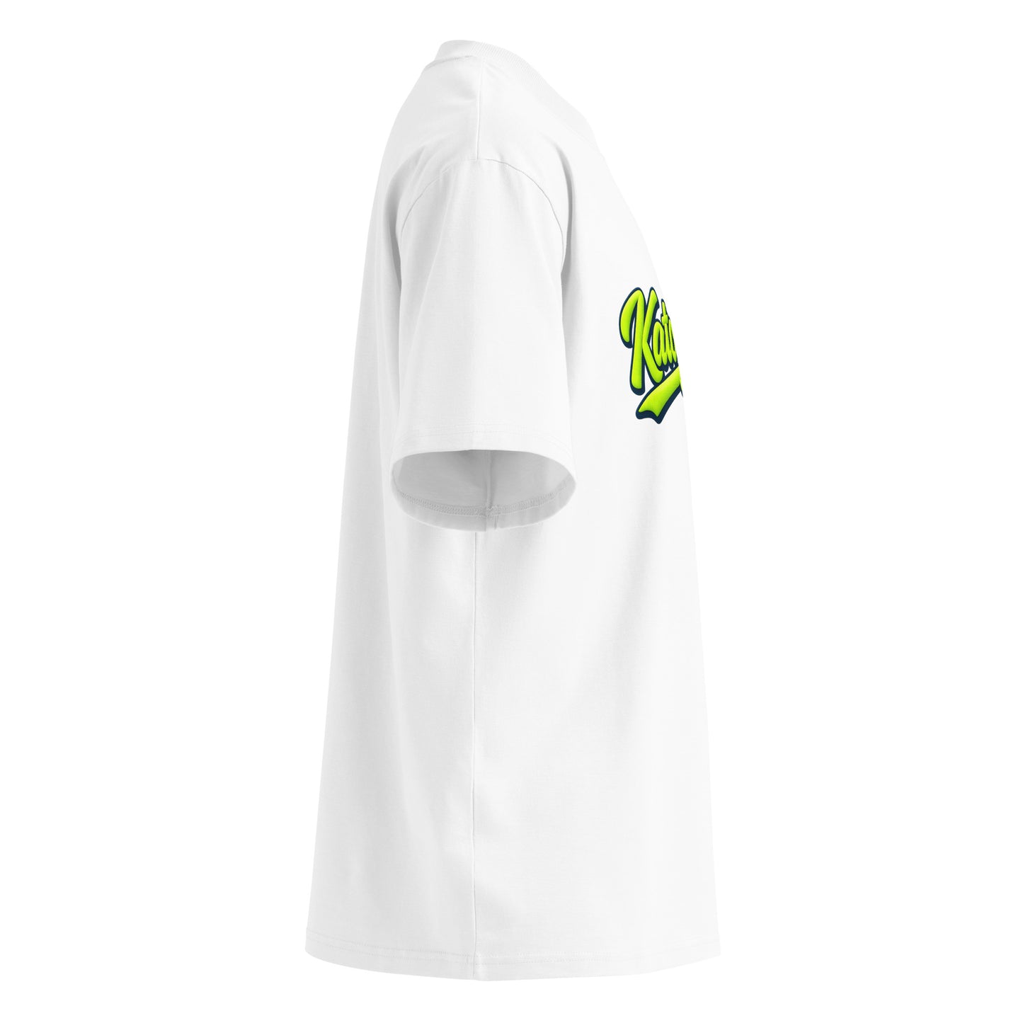 Katogato-Neon-Script-organic-oversized-high-neck-t-shirt-white-right