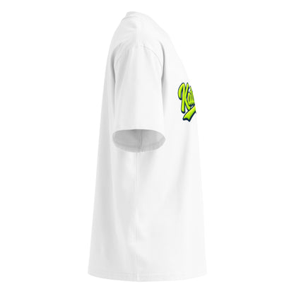 Katogato-Neon-Script-organic-oversized-high-neck-t-shirt-white-right