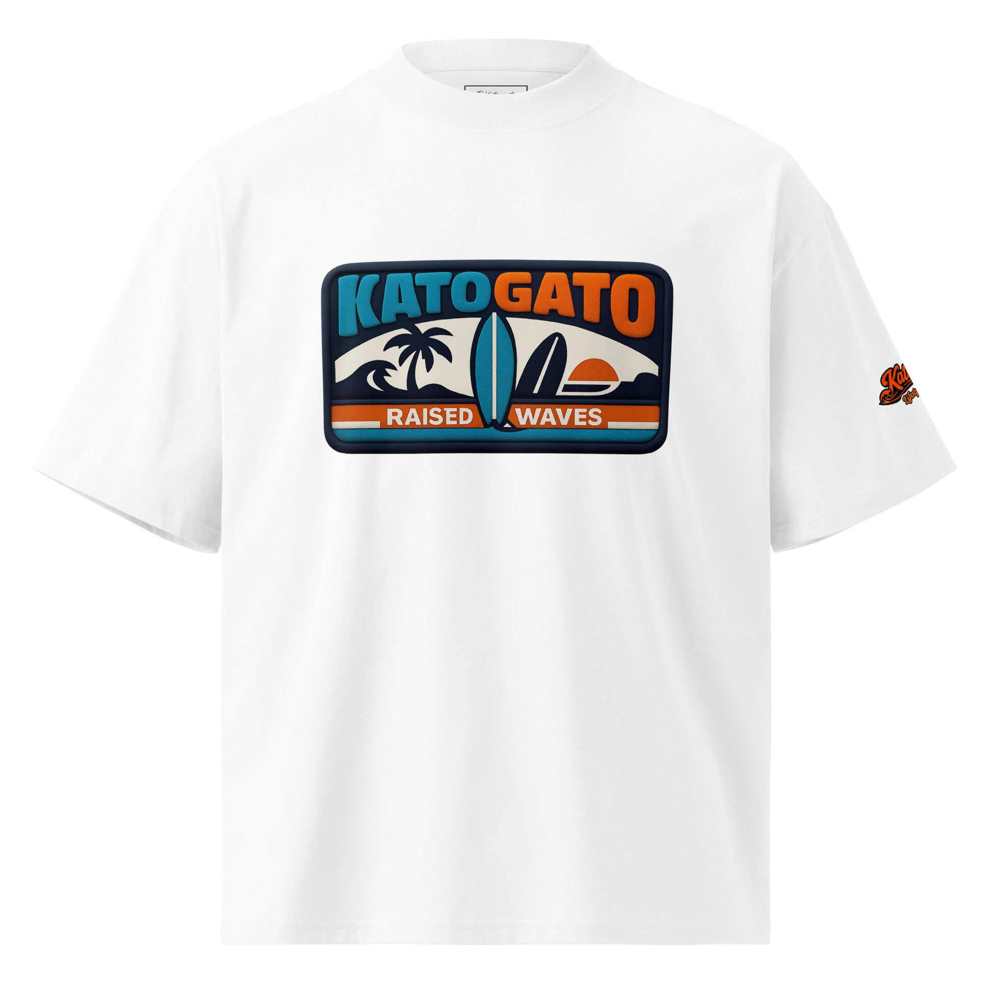 Katogato-Raised-by-Waves-organic-oversized-high-neck-t-shirt-white-front
