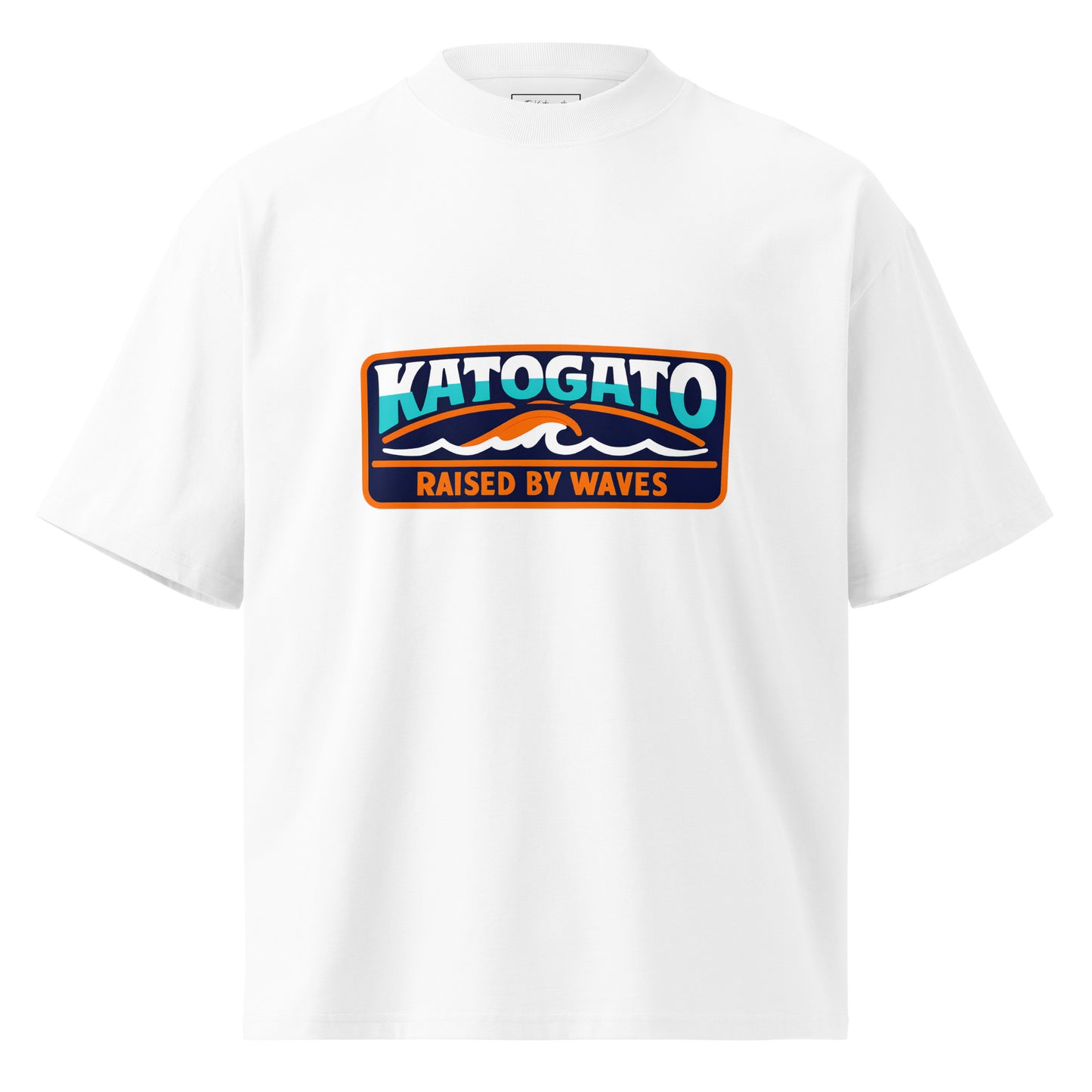 Katogato-Raised-by-Waves-organic-oversized-high-neck-t-shirt-white-front