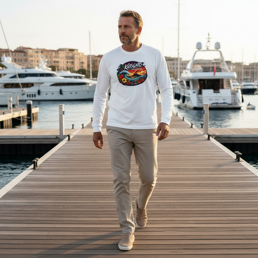 KATOGATO „Reef Bloom Cascade“ Men’s Long Sleeve Shirt