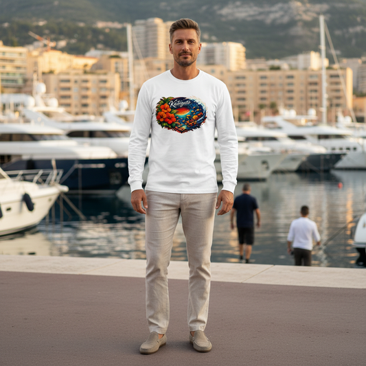 Katogato „Reef Bloom Heart“ Herren-Langarmshirt
