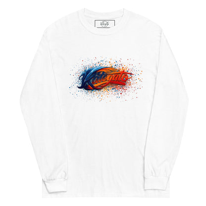 Product-mockup-Katogato-Splash-Paint-mens-long-sleeve-shirt-white-front