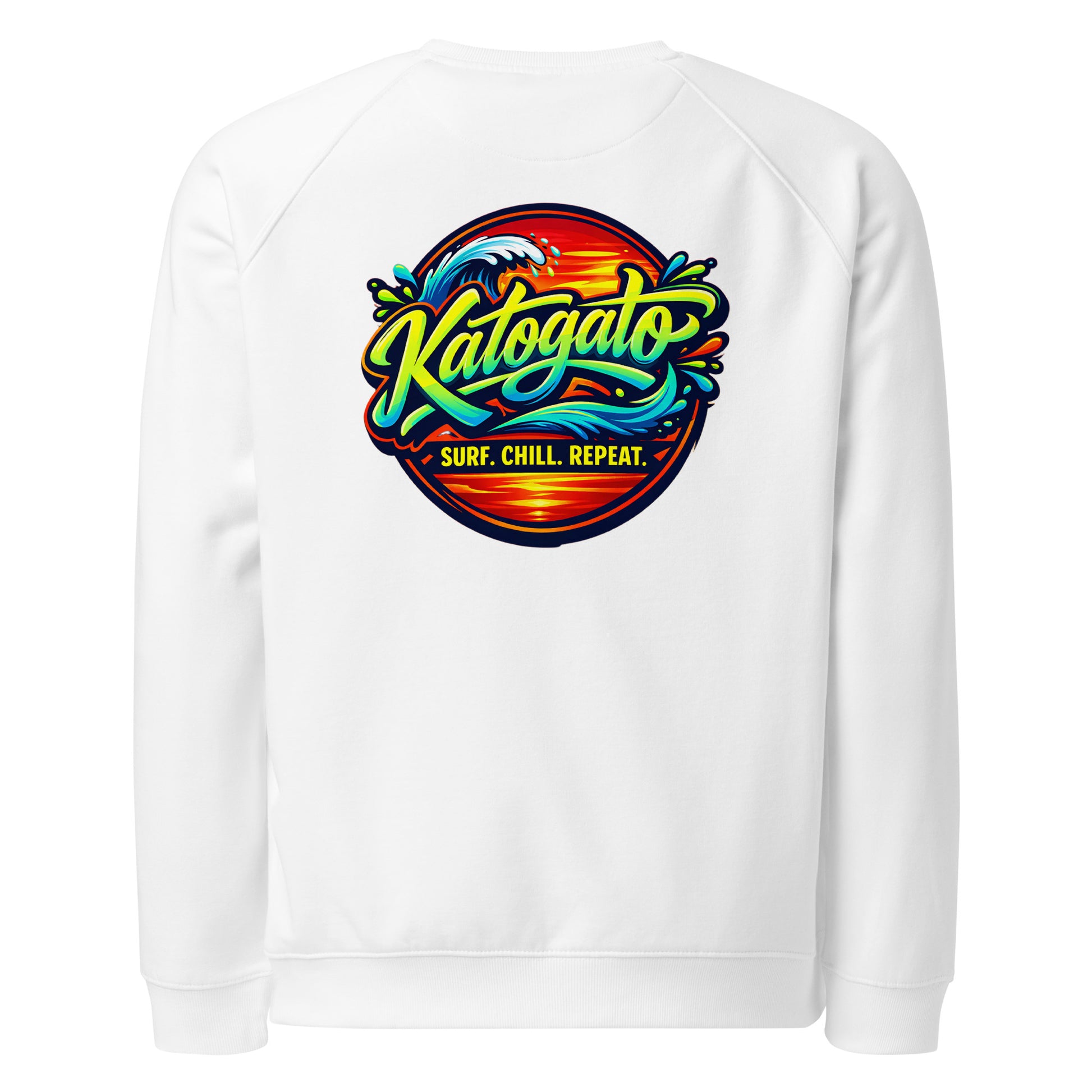 Katogato-Surf-Chill-Repeat-Herren-Bio-Raglan-Pullover-back