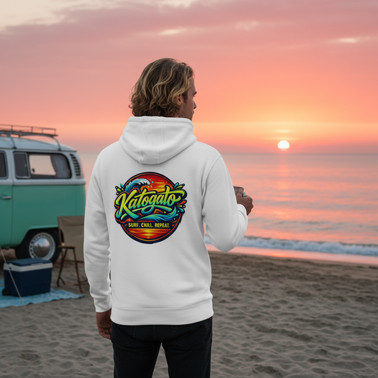 Katogato-Surf-Chill-Repeat-Herren-Kapuzenpullover-hinten