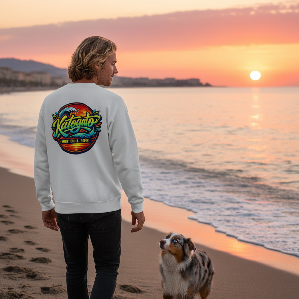 Katogato-Surf-Chill-Repeat-Herren-Premium-Sweatshirt-back