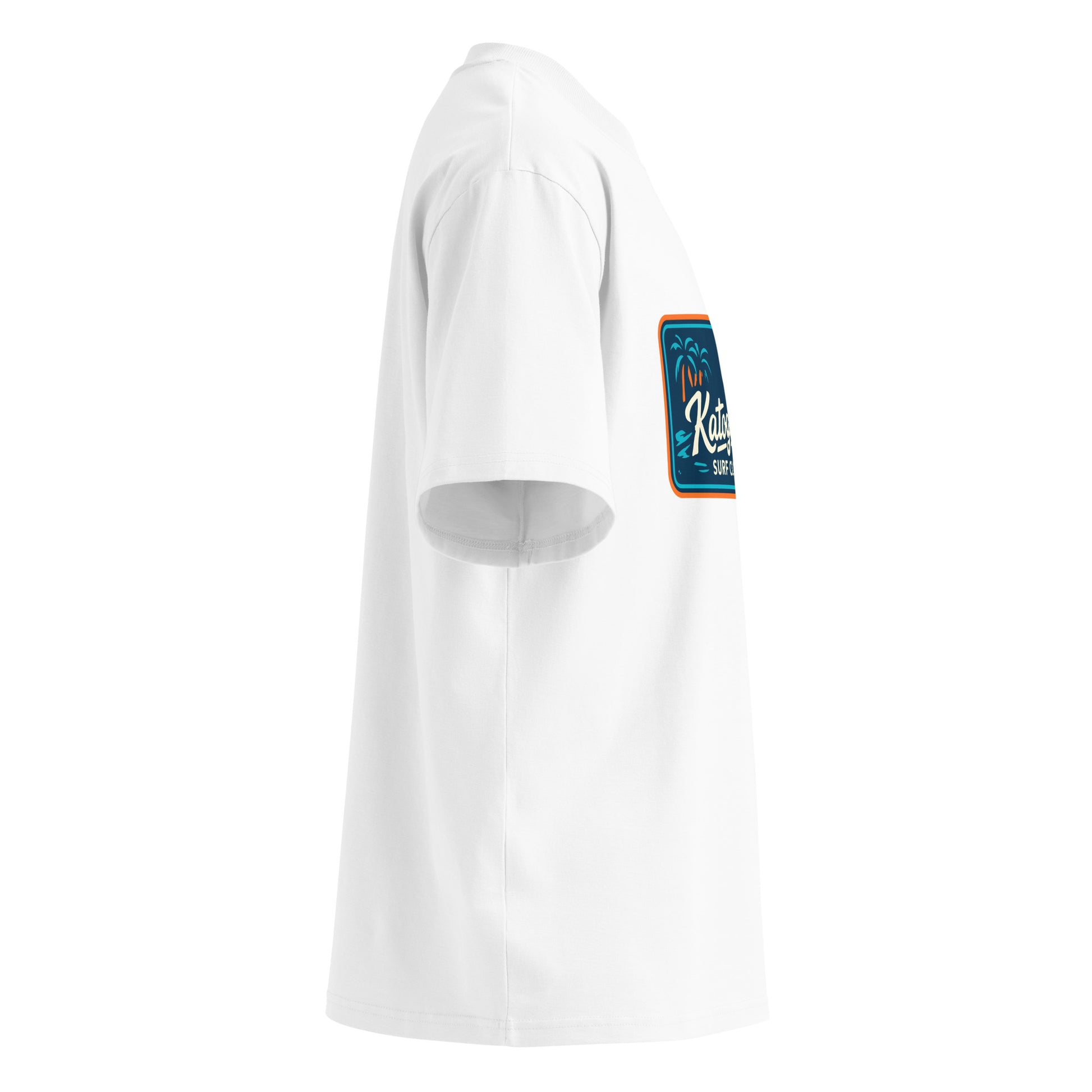 Katogato-Surf-Club-unisex-organic-oversized-high-neck-t-shirt-white-right
