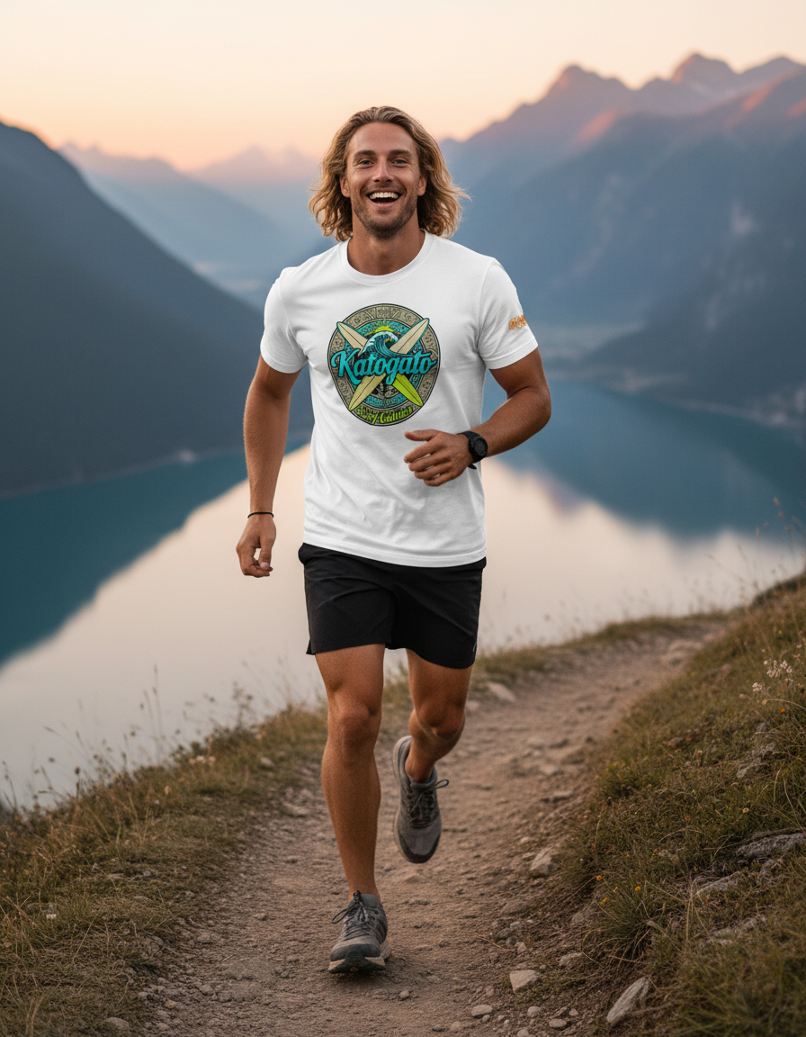 Katogato “Surf-Culture“ Baumwoll-T-Shirt-Front