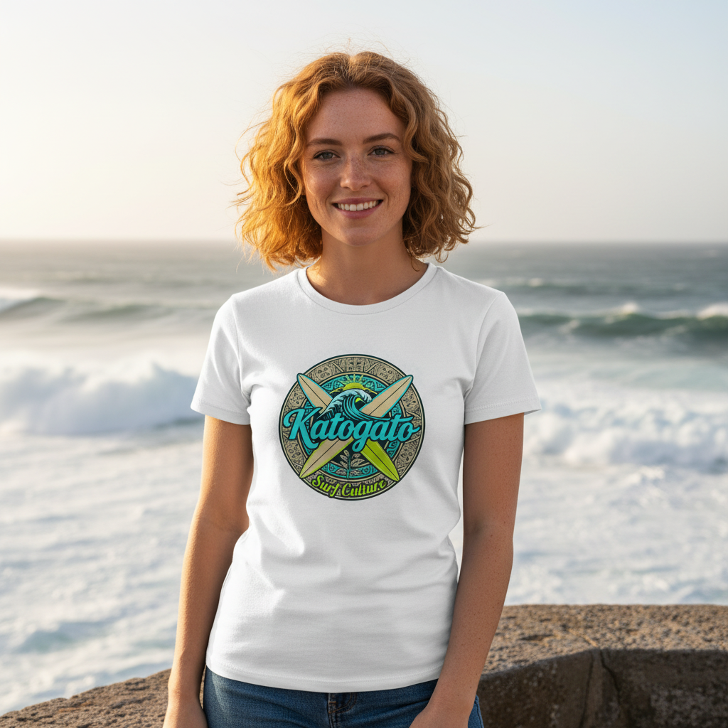 Katogato-Surf-Culture-Lockeres-Damen-T-Shirt-front