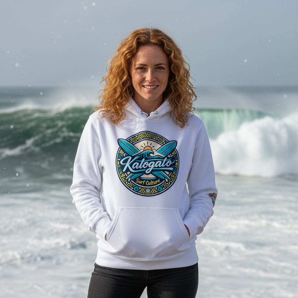 Katogato “Surf Culture“ Damen BIO-Hoodie-vorne