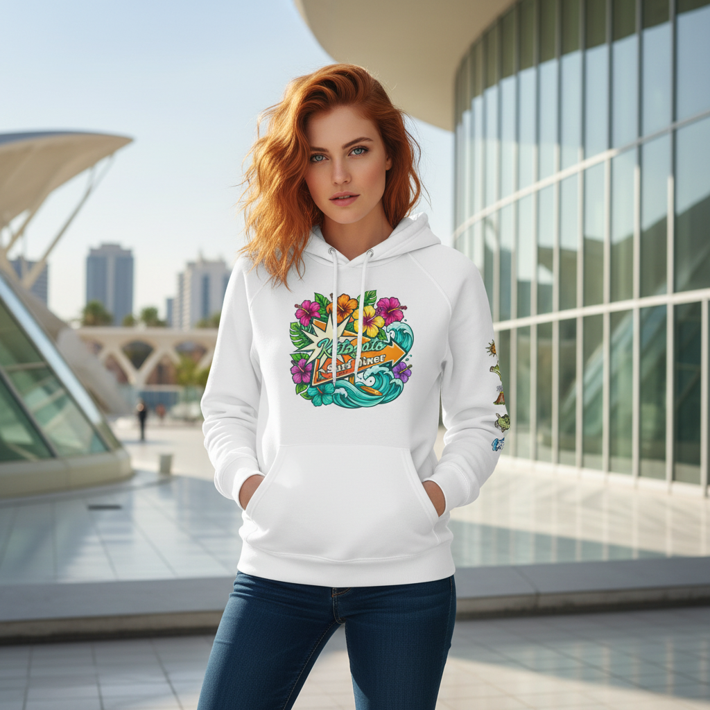 Katogato-Surf-Diner-Damen-Bio-Kapuzenpullover-Front