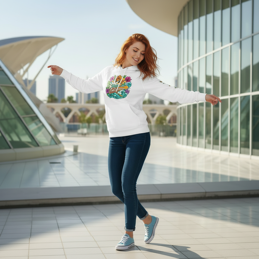 Katogato-Surf-Diner-Damen-Bio-Kapuzenpullover-Front
