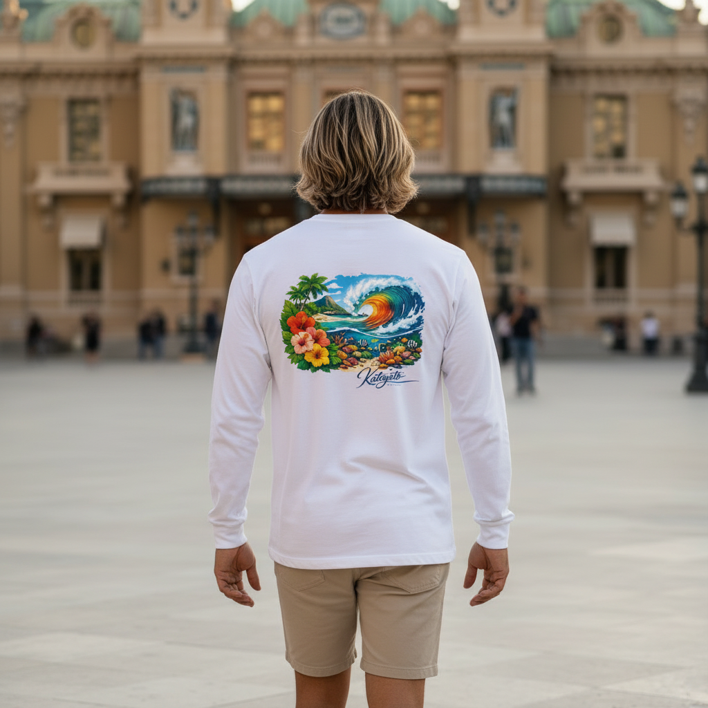 Katogato Longsleeve mit Polynesia Surf Design für Herren