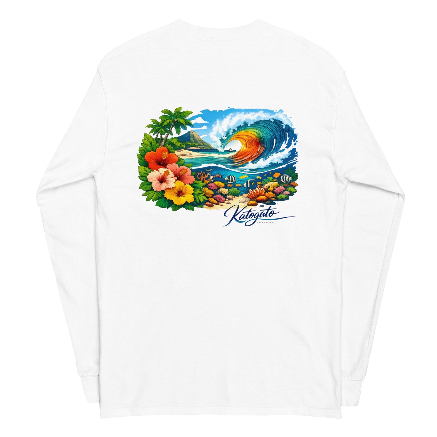 Katogato Longsleeve mit Polynesia Surf Design für Herren