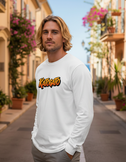 Katogato «Tiki Surf Culture» T-shirt manches longues pour hommes