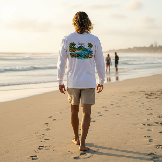 Katogato Longsleeve mit Insel Surf Design für Herren