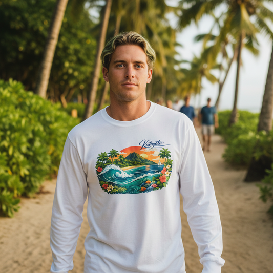 Katogato Longsleeve mit Polynesia Surf Design für Herren