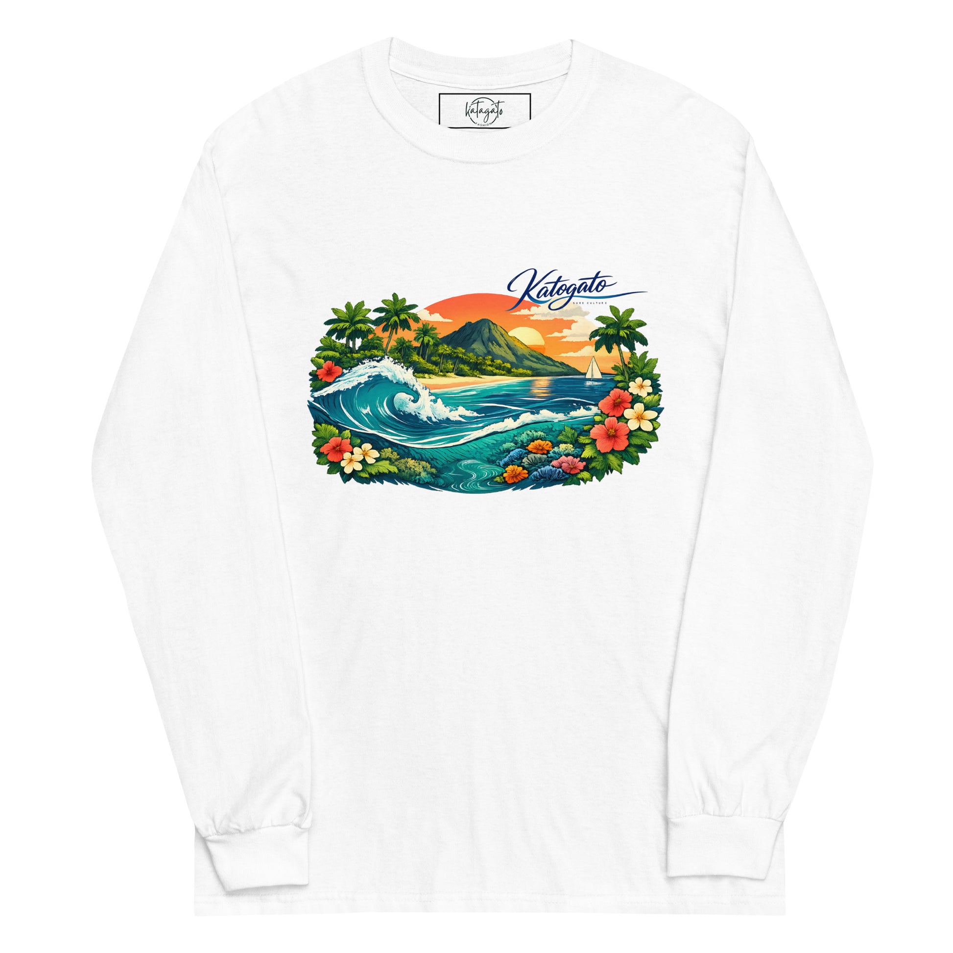 Katogato Longsleeve mit Polynesia Surf Design für Herren