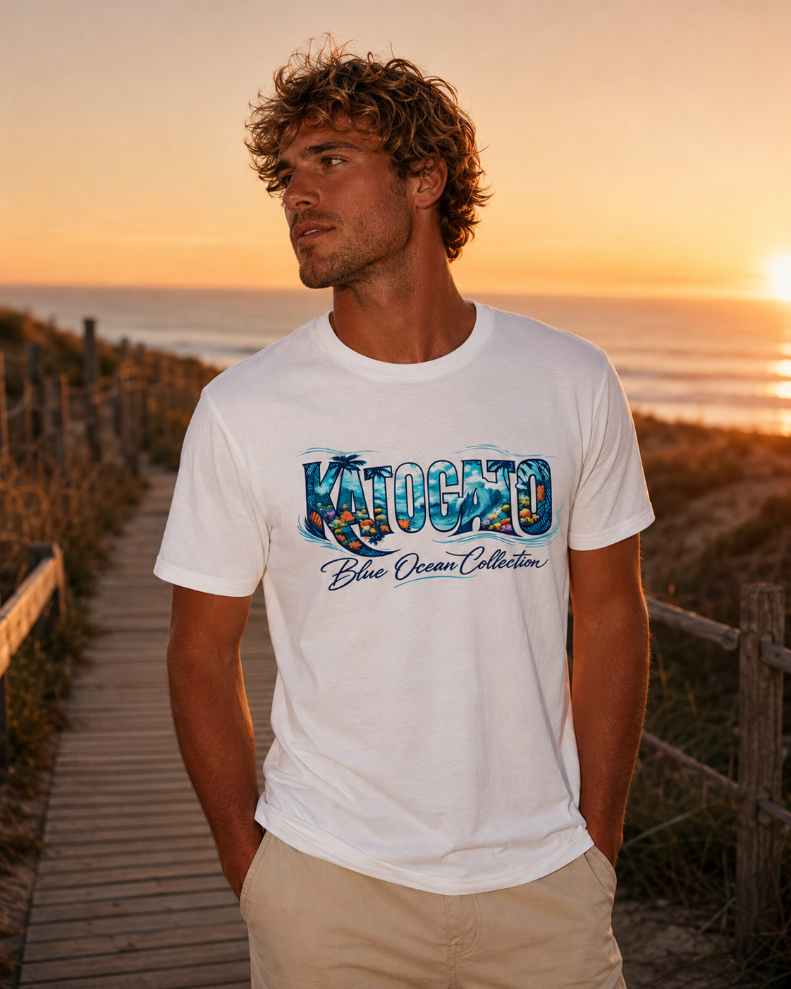 Katogato Ocean Collection - “Galapagos Whale“  Herren Bio T-Shirt Front