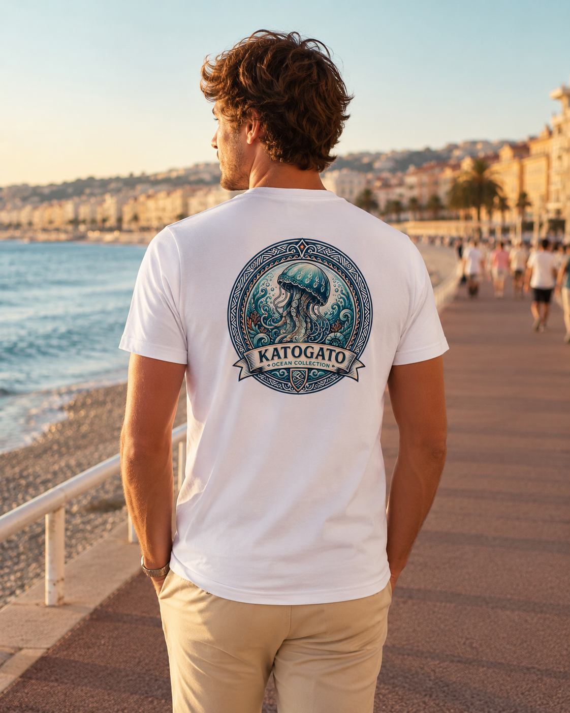 Katogato Ocean Collection - “Giant Phantom Jelly“  Herren Bio T-Shirt Back 