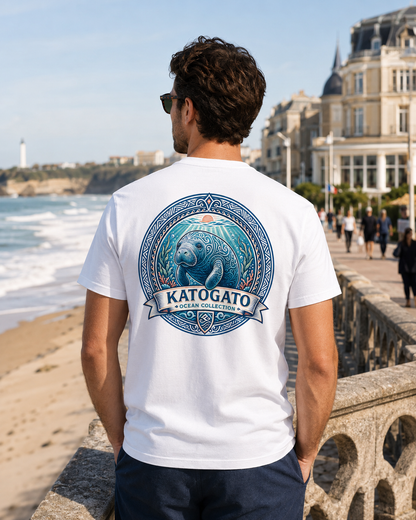 Katogato Ocean Collection - “Manatee“  Herren Bio T-Shirt Back 