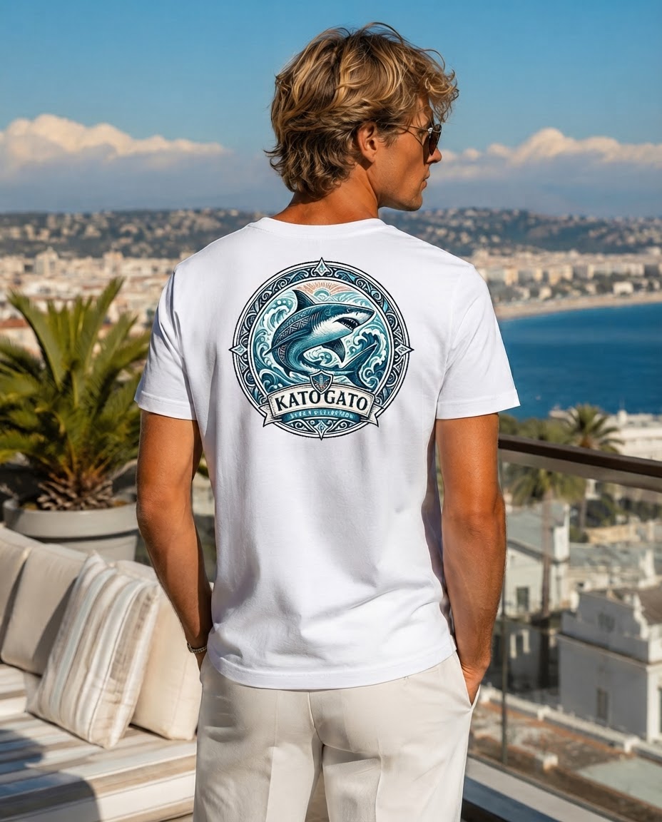 Katogato Ocean Collection - “Shark“  Herren Bio T-Shirt