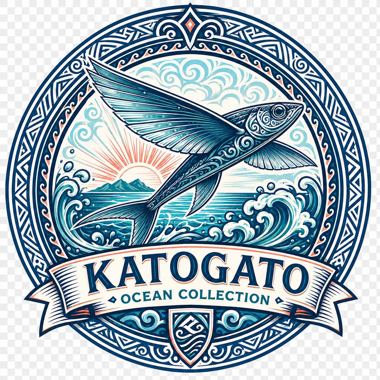 Katogato Ocean Collection - “Flying Fish“ Damen T-Shirt Motiv