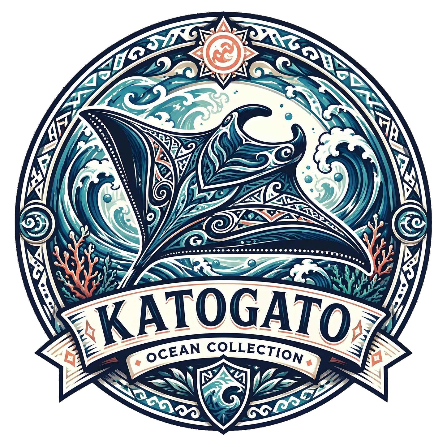 Katogato Ocean Collection - “Manta Ray“  Herren Bio T-Shirt