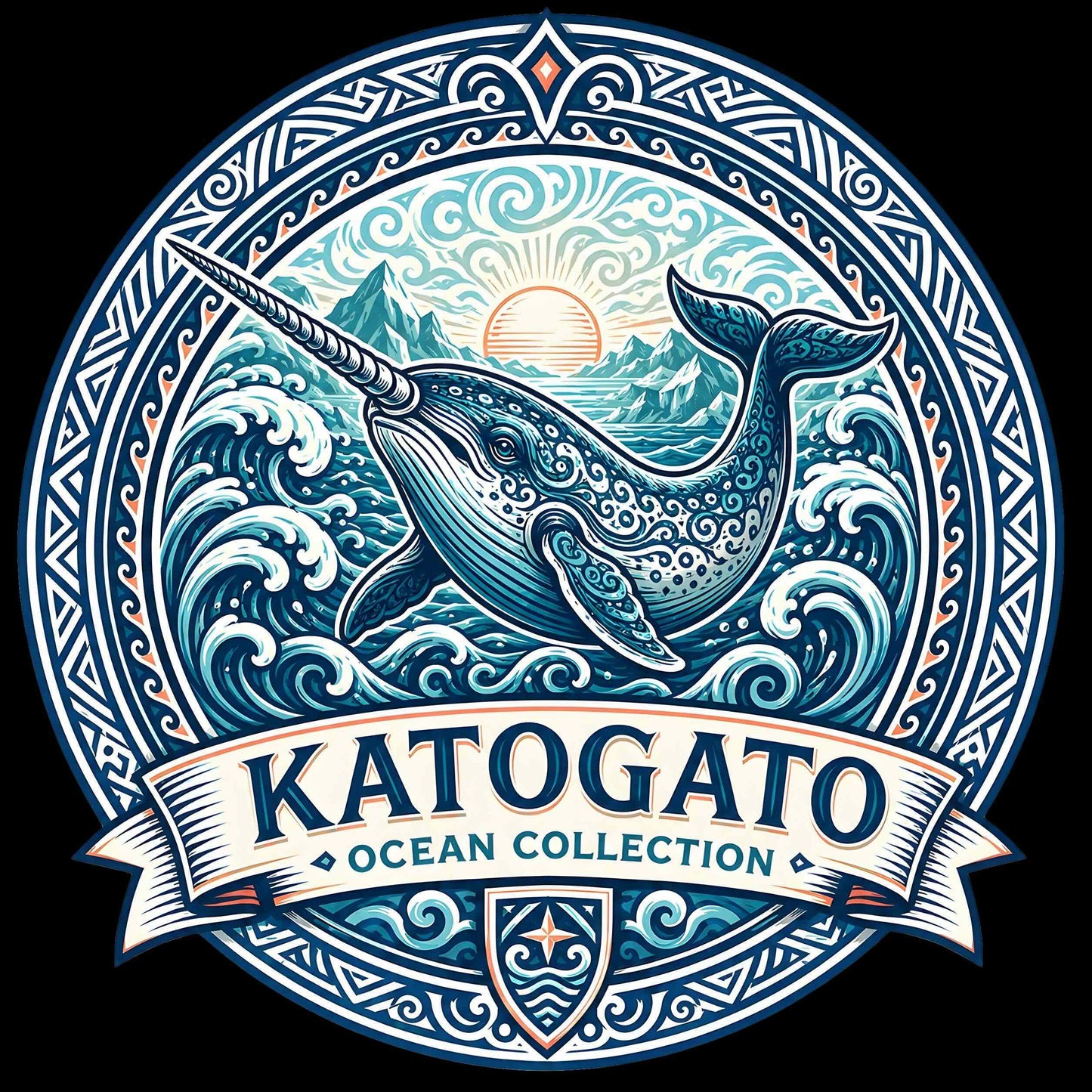 Katogato Ocean Collection - “Narwhal“ Damen-T-Shirt Motiv