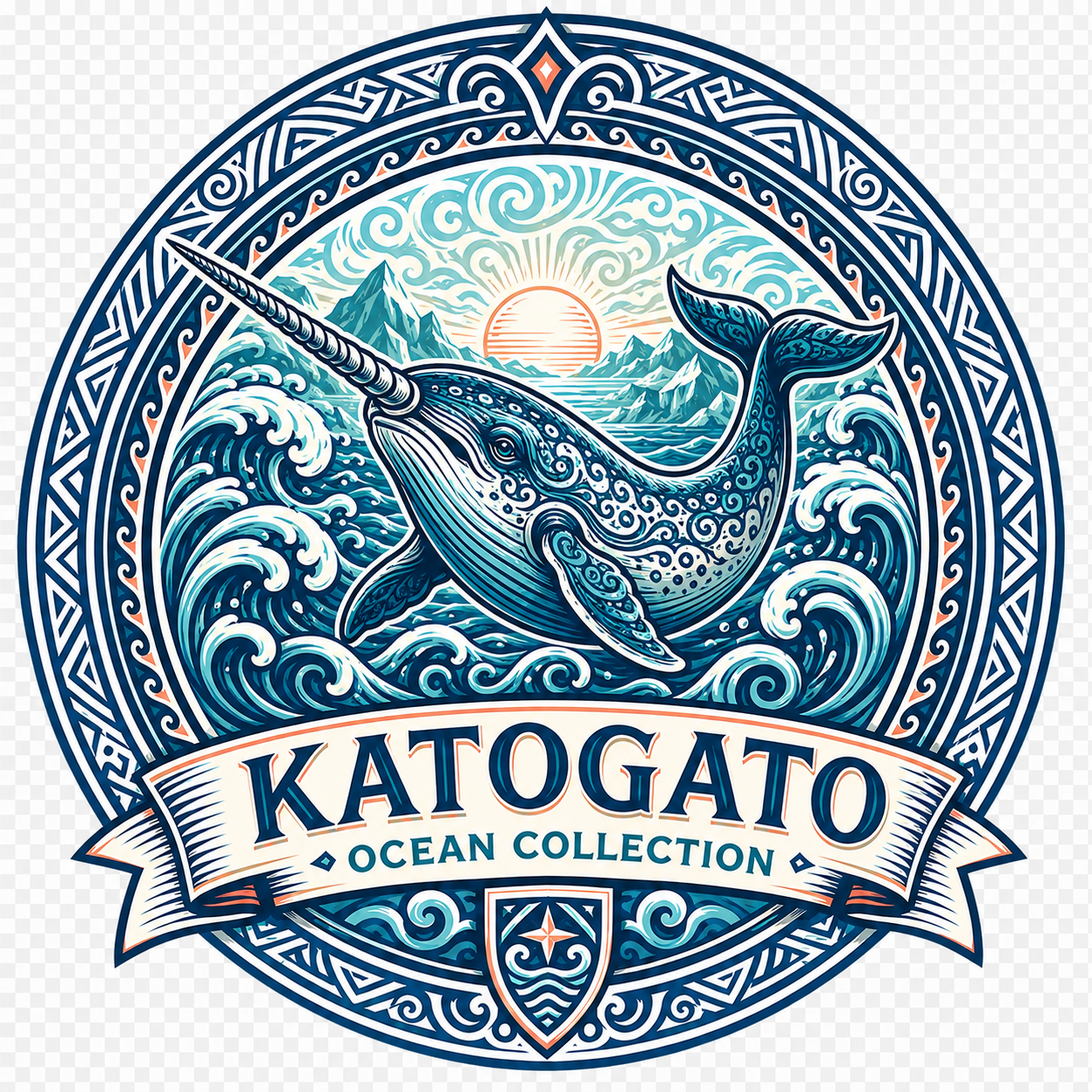 Katogato Ocean Collection - “Narwhale“  Herren Bio T-Shirt Back-Motiv