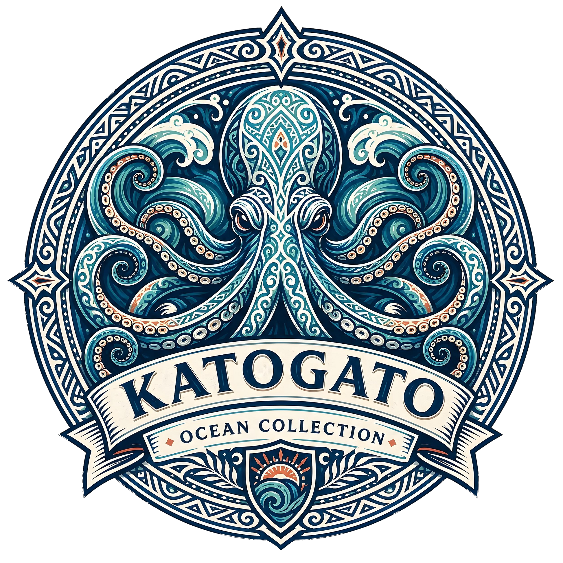 Katogato Ocean Collection - “Octopus“  Herren Bio T-Shirt Back Motiv