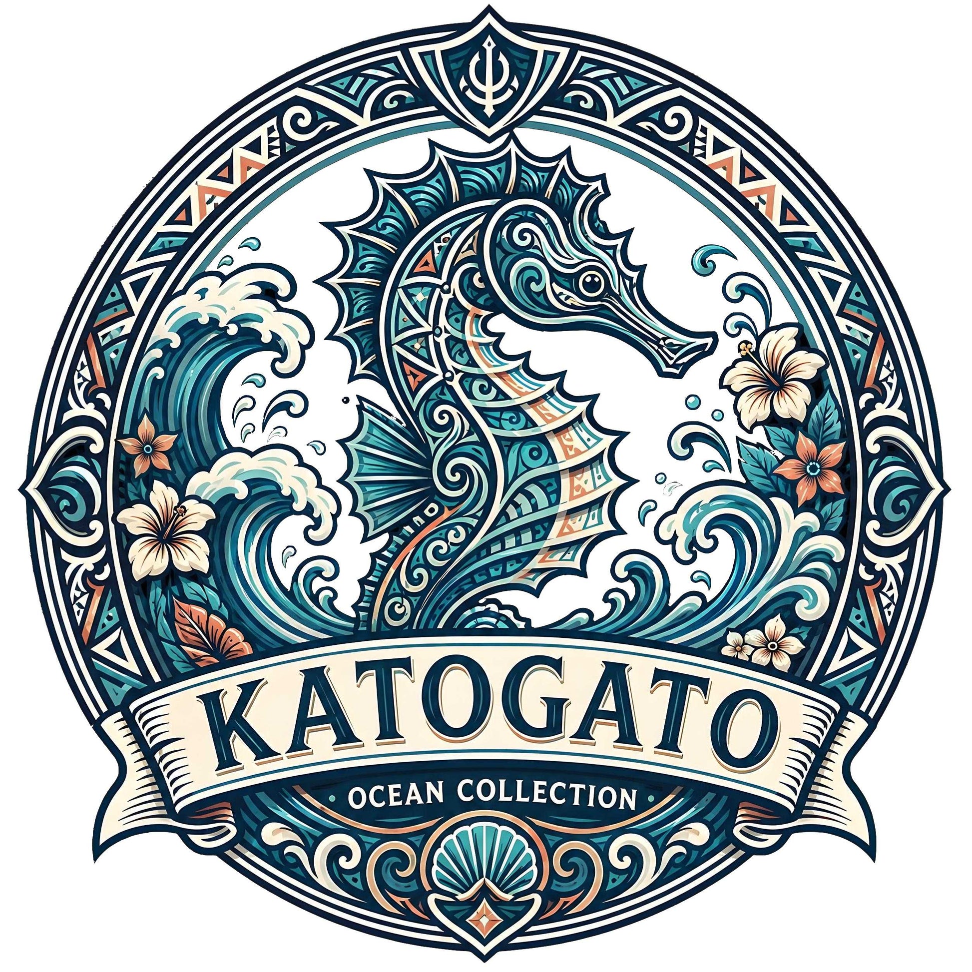 Katogato Ocean Collection - “Seahorse“  Herren Bio T-Shirt Back Motiv