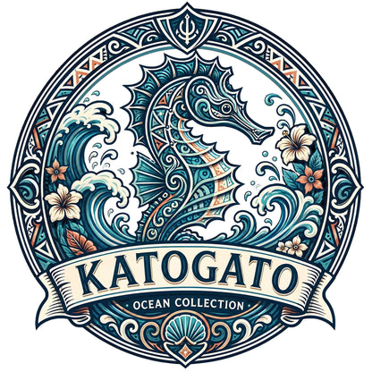 Katogato Ocean Collection - “Seahorse“  Herren Bio T-Shirt Back Motiv