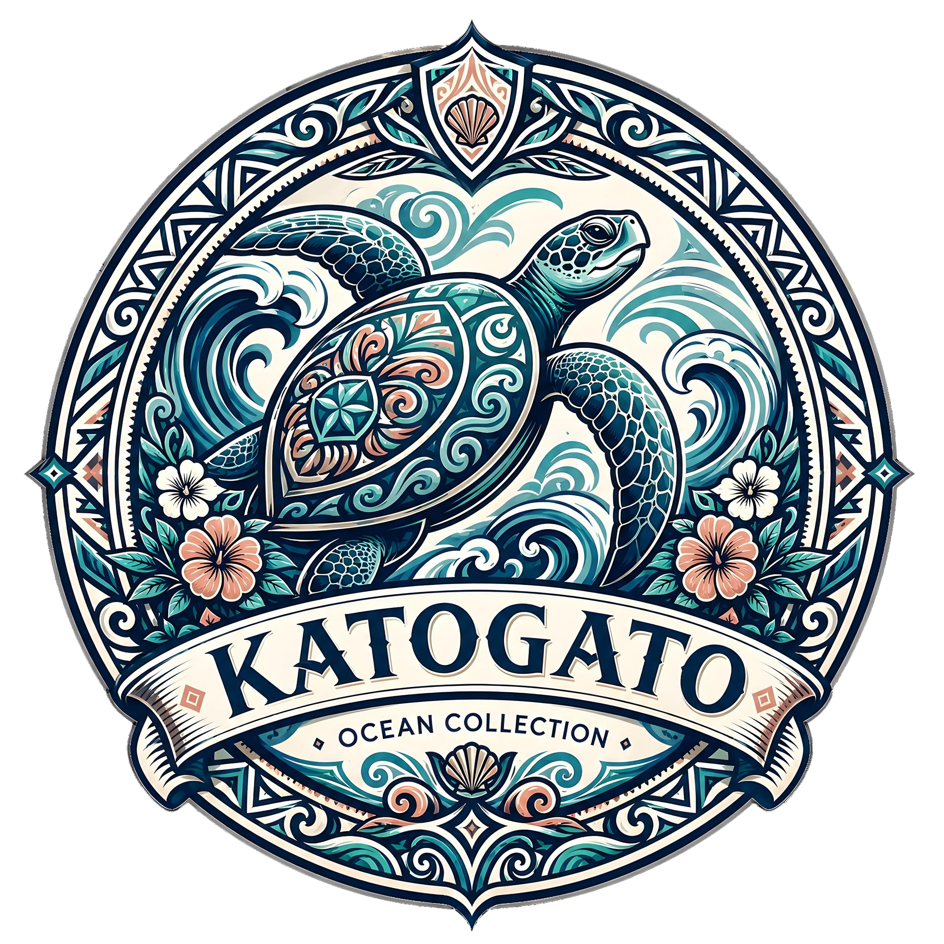 Katogato Ocean Collection - “Turtle“  Herren Bio T-Shirt Back Motiv
