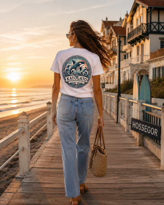 Katogato Blue Ocean Collection “Orca“ Damen T-Shirt Front