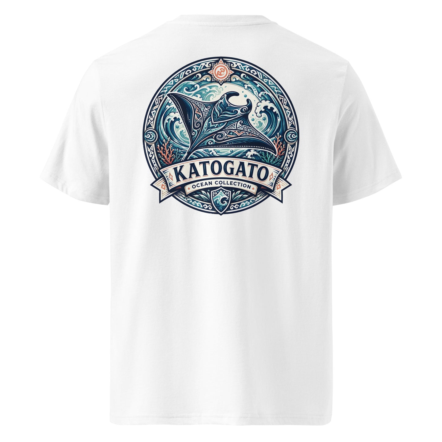 Katogato Ocean Collection - “Manta Ray“  Herren Bio T-Shirt Back 