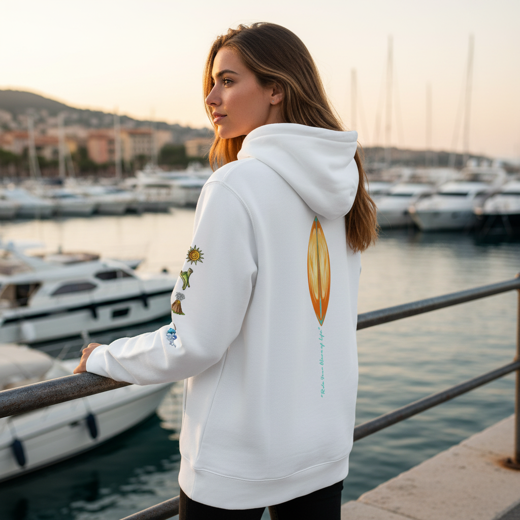 Katogato " Born in Waves" BIO Damen-Kapuzenpullover
