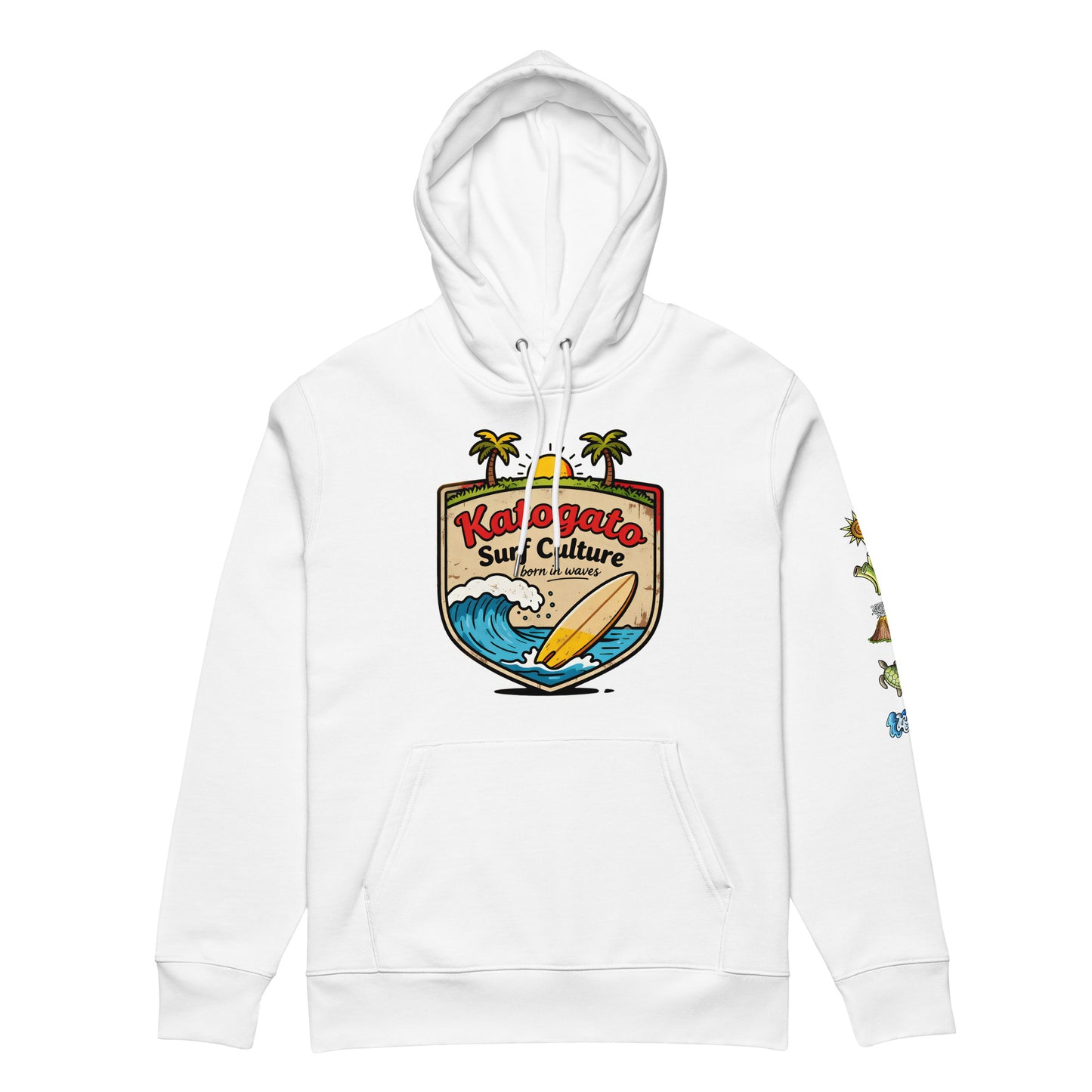 Katogato " Born in Waves" BIO Damen-Kapuzenpullover