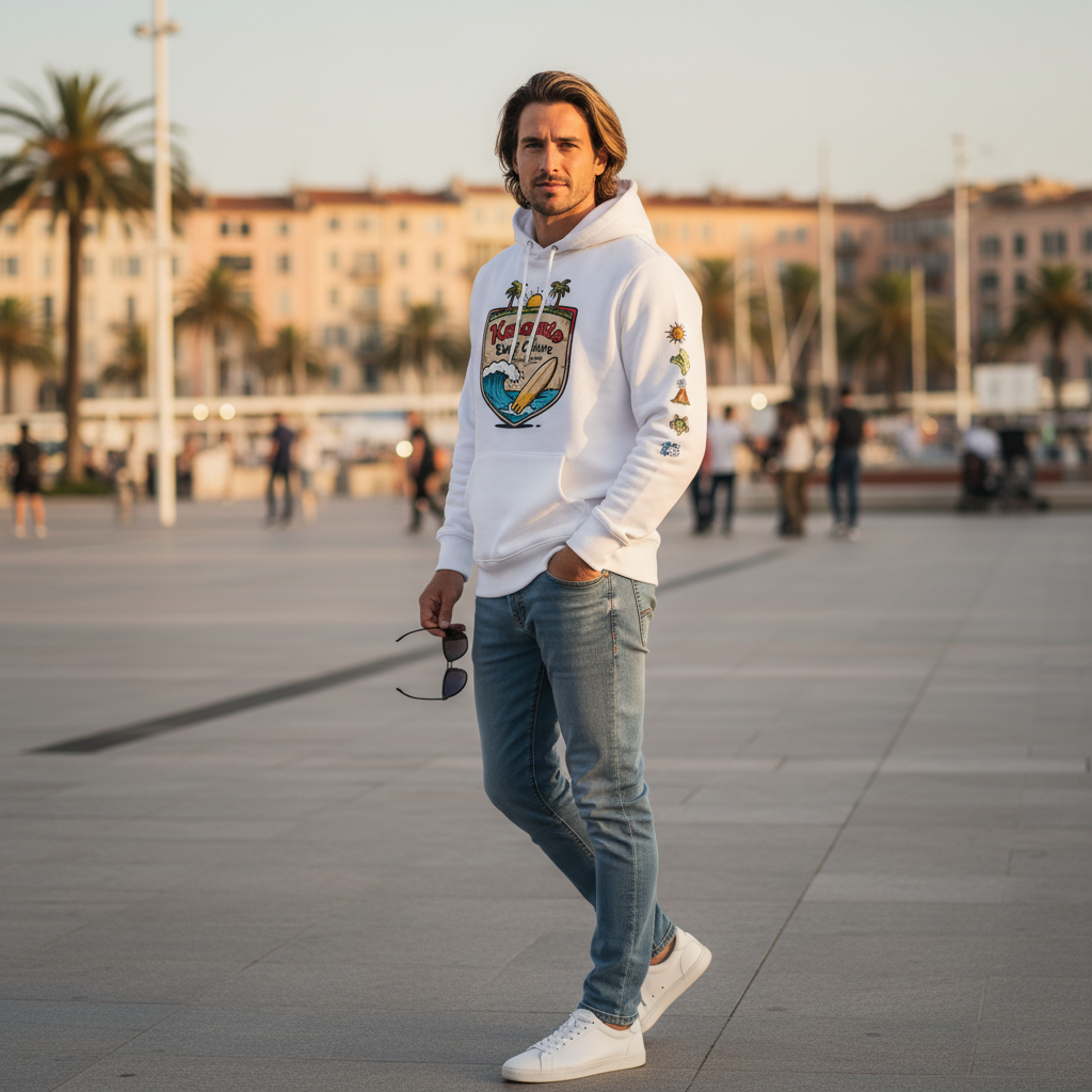 Katogato " Born in Waves" BIO Herren-Kapuzenpullover