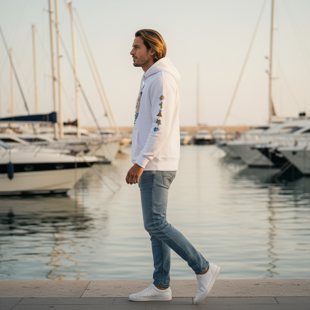 Katogato " Born in Waves" BIO Herren-Kapuzenpullover