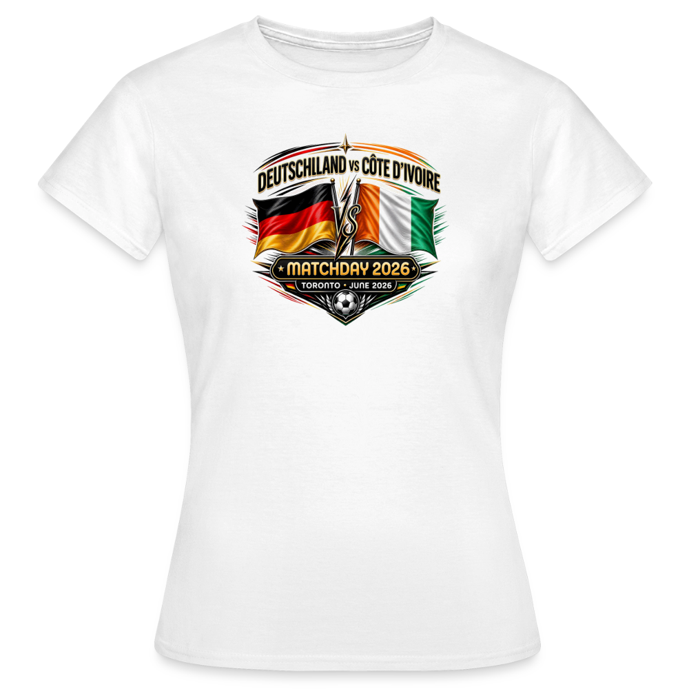 Katogato Damen Deutschland vs Côte D'Ivoire Matchday 2026 Fanwear Shirt - Weiß