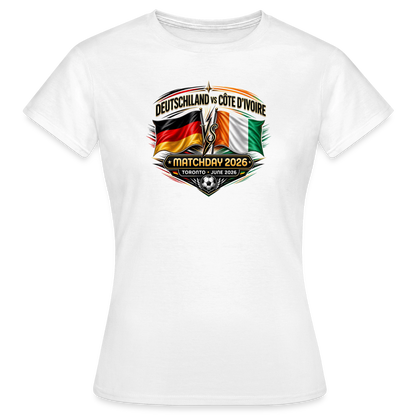 Katogato Damen Deutschland vs Côte D'Ivoire Matchday 2026 Fanwear Shirt - Weiß