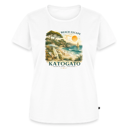 Katogato Damen Shirt „Beach Escape“ - Weiß