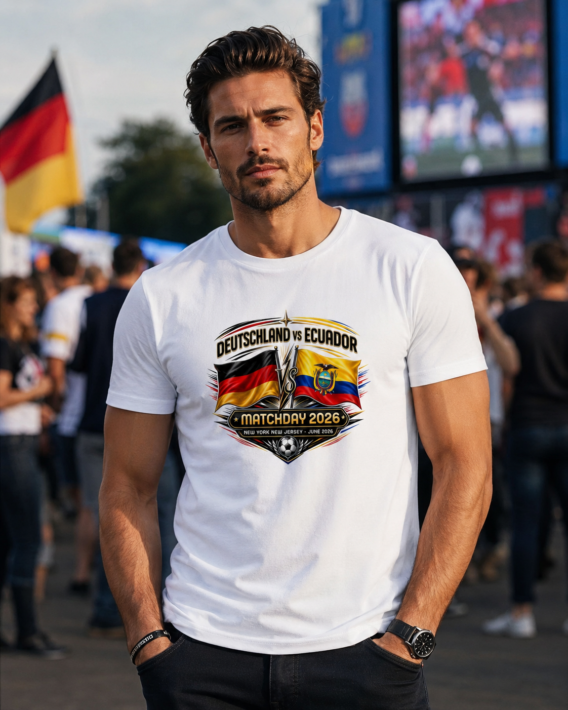 Katogato Herren Deutschland vs Ecuador Matchday 2026 Fanwear T-Shirt