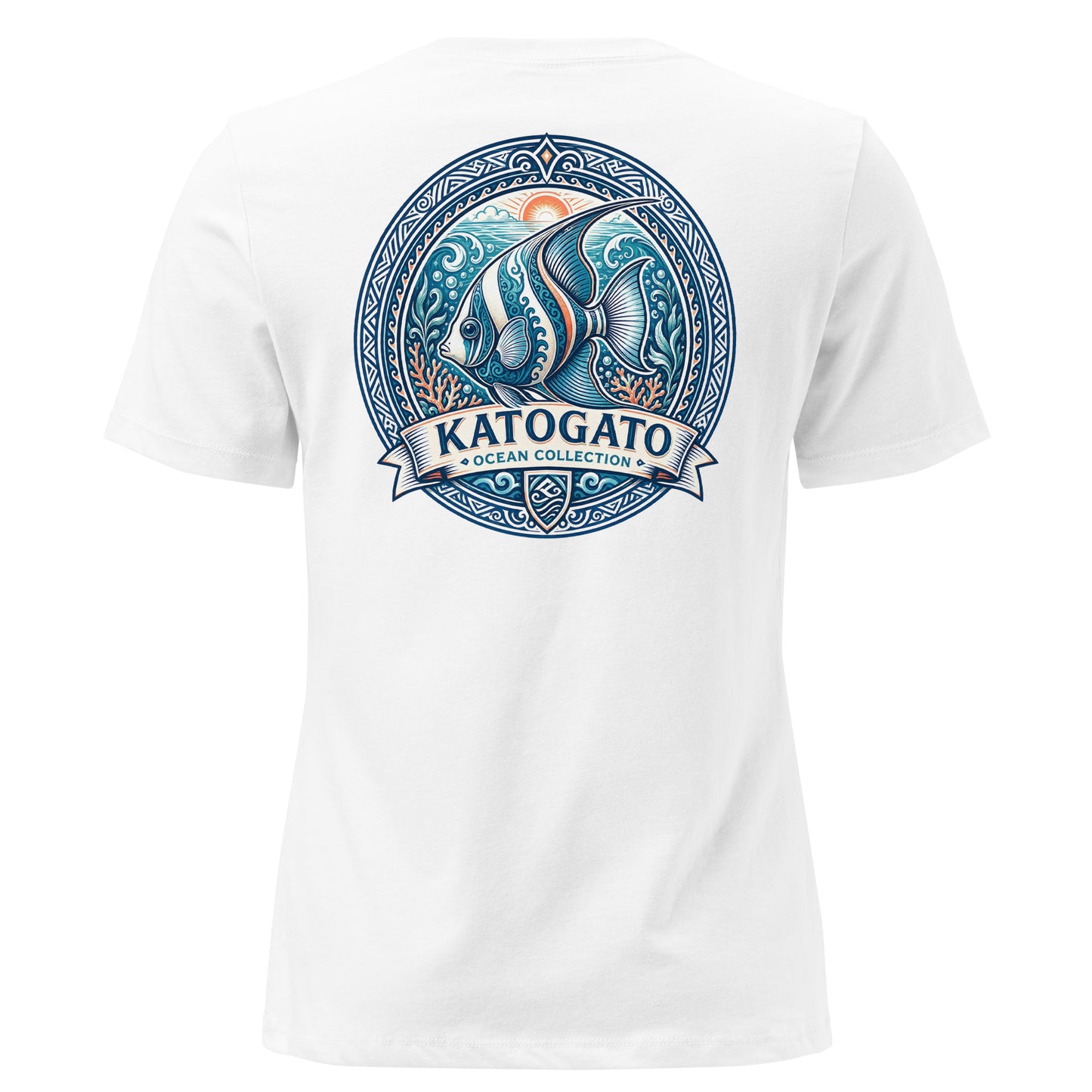 Katogato Ocean Collection - “Angelfish“ Damen T-Shirt Front Back