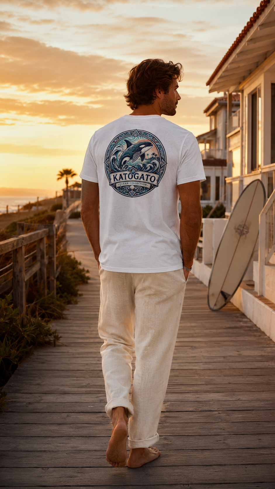 Katogato Ocean Collection - “Orca“  Herren Bio T-Shirt-Motiv Hinten