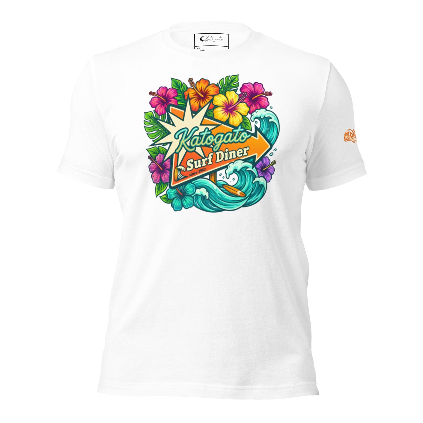 Katogato “Surf-Diner“ Herren-T-Shirt Product mockup