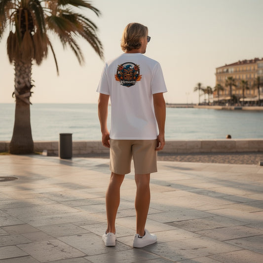 Katogato Herren Classic Tee – White Tiki Surf Culture